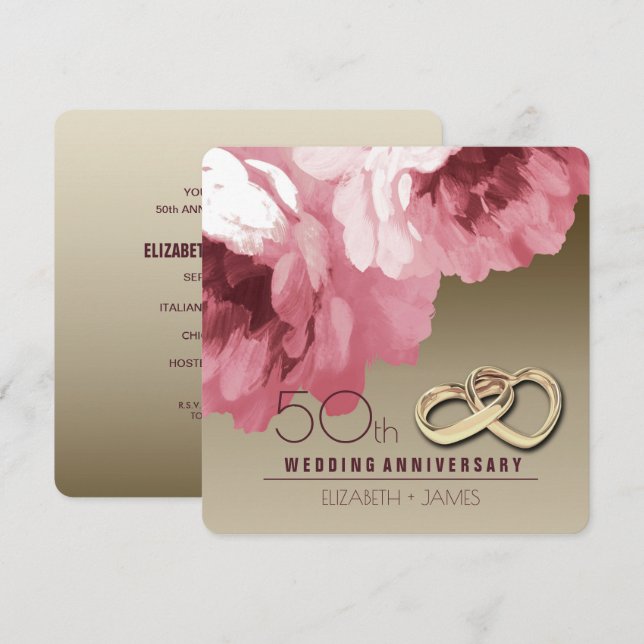 50th Wedding Anniversary Party Invitations (Front/Back)