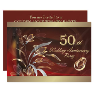 50th Wedding  Anniversary  Invitations Zazzle 