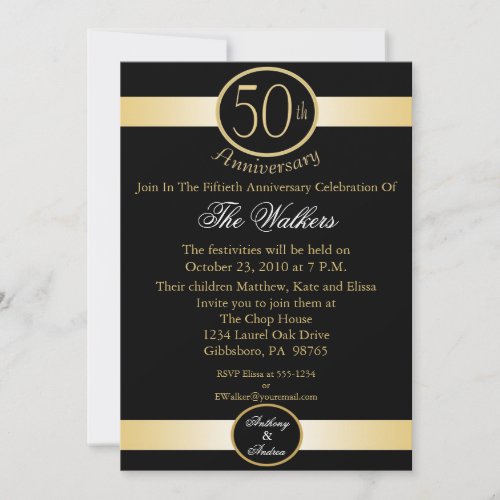50th Wedding Anniversary Party Invitations