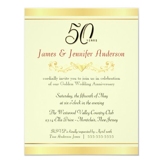 50th Wedding Anniversary Party Invitations | Zazzle.com