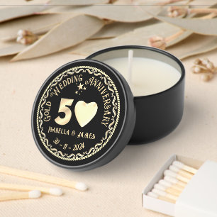 50th Wedding Anniversary Party  Mini Candle Favors