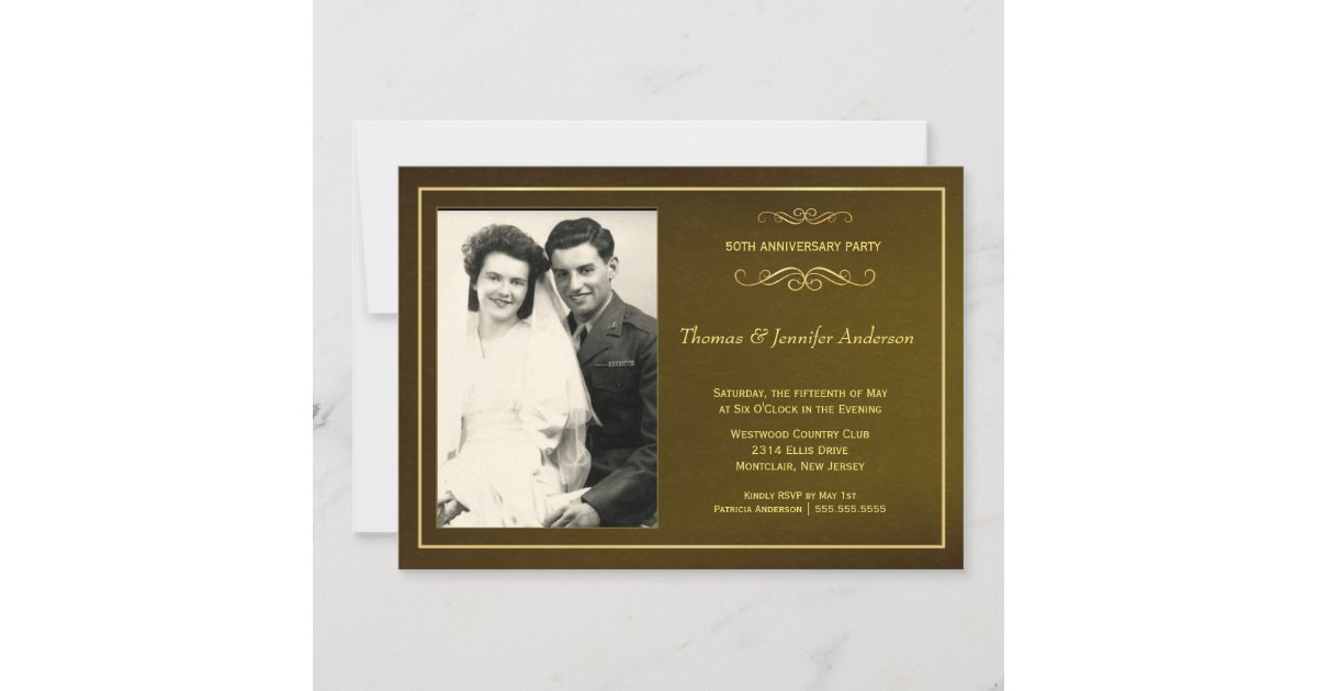 50th Wedding Anniversary Party Photo Invitations | Zazzle