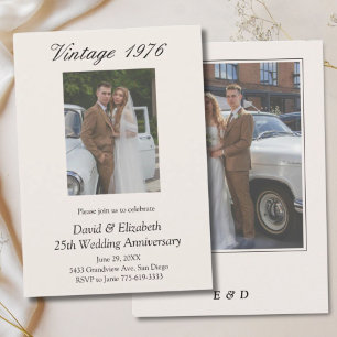 50th Wedding Anniversary Party Vow Renewal 2 Photo Invitation