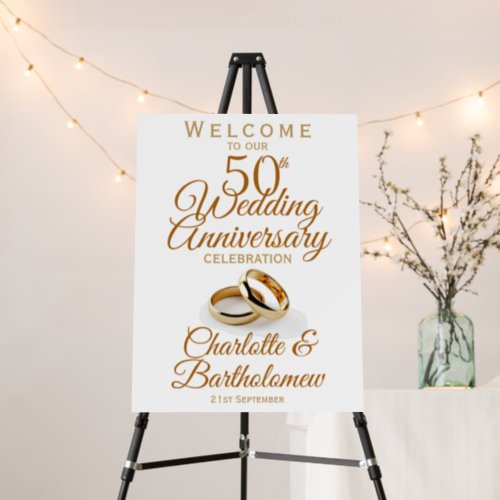 50th Wedding Anniversary Party Welcome Foam Board
