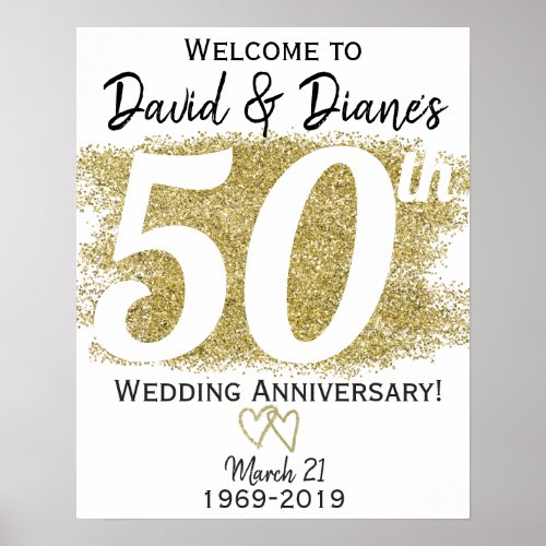 50th Wedding Anniversary Party Welcome Sign