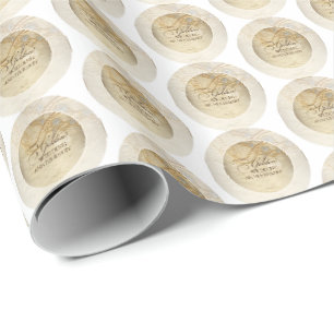 50th Wedding Anniversary Pearls and Lace Wrapping Paper