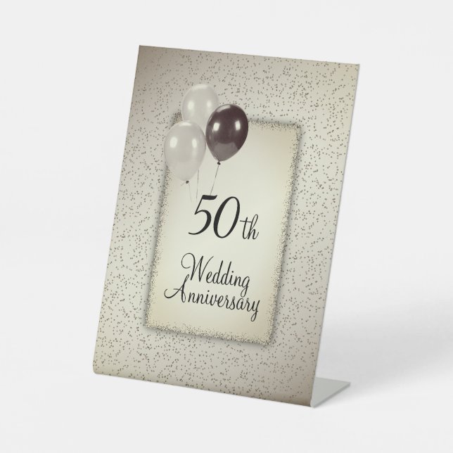 50th Wedding Anniversary  Pedestal Sign (Front)