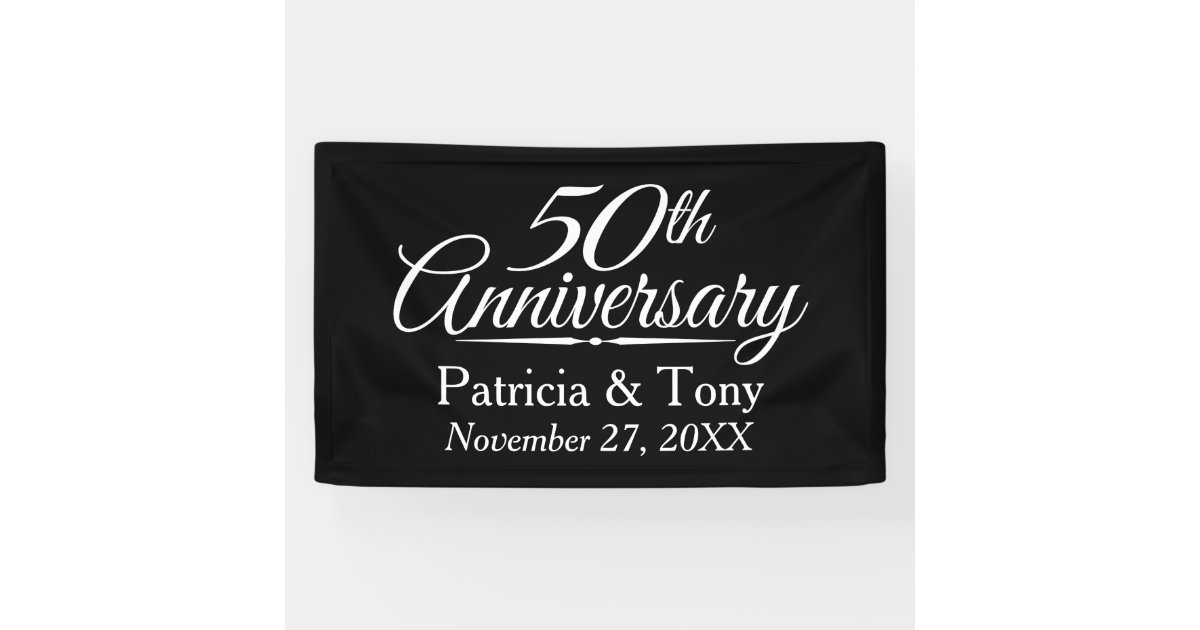 50th Wedding Anniversary Personalized Banner | Zazzle.com