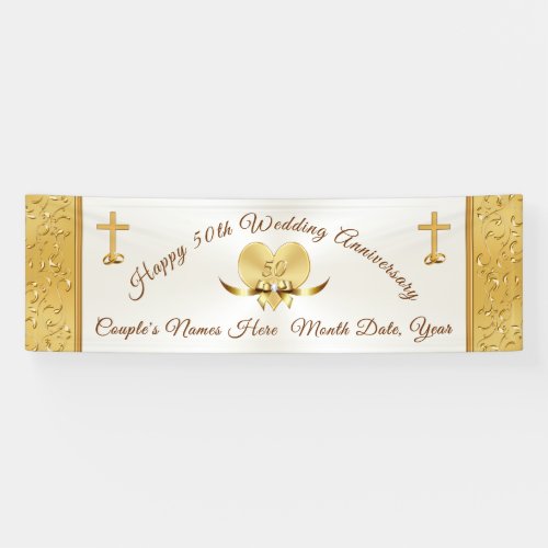 50th Wedding Anniversary Personalized Banner