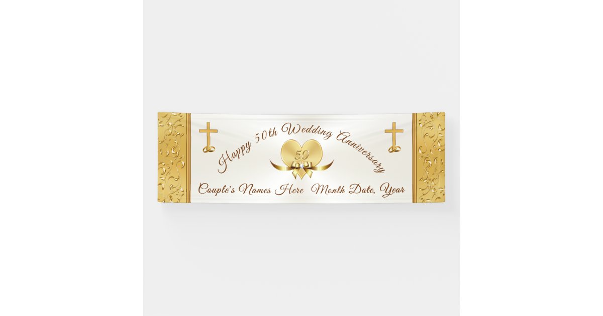 50th Wedding Anniversary Personalized Banner | Zazzle