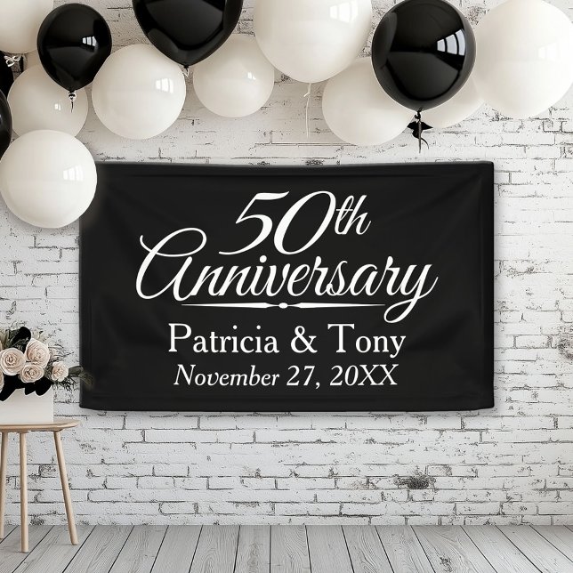 50th Wedding Anniversary Personalized Banner (Custom Anniversary Banner)