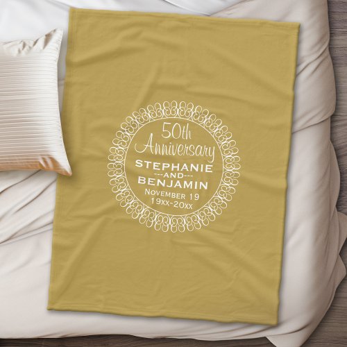 50th Wedding Anniversary Personalized Fleece Blanket