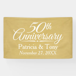 50th Wedding Anniversary Personalized - gold Banner