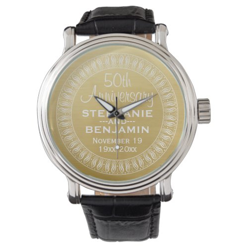 50th Wedding Anniversary Personalized gold Watch