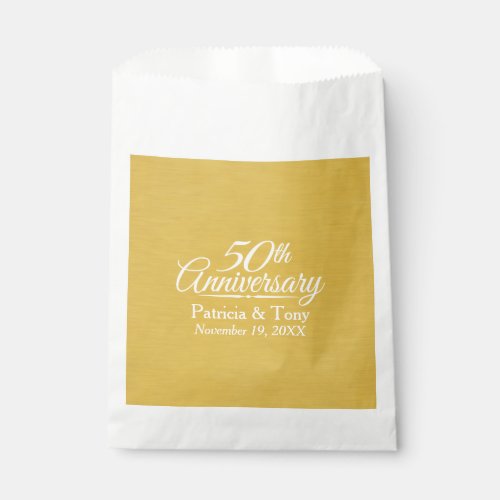 50th Wedding Anniversary Personalized Golden Favor Bag