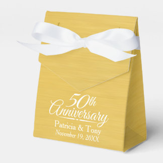 50th Wedding Anniversary Personalized Golden Favor Box