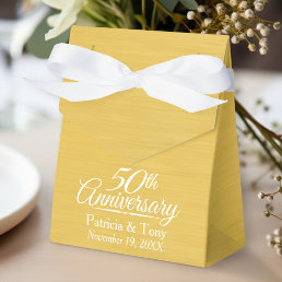 50th Wedding Anniversary Personalized Golden Favor Boxes