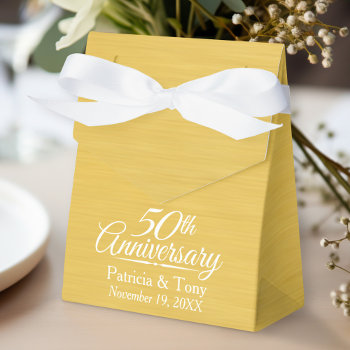 50th Wedding Anniversary Personalized Golden Favor Boxes by JustWeddings at Zazzle