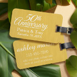 50th Wedding Anniversary Personalized Golden Luggage Tag at Zazzle