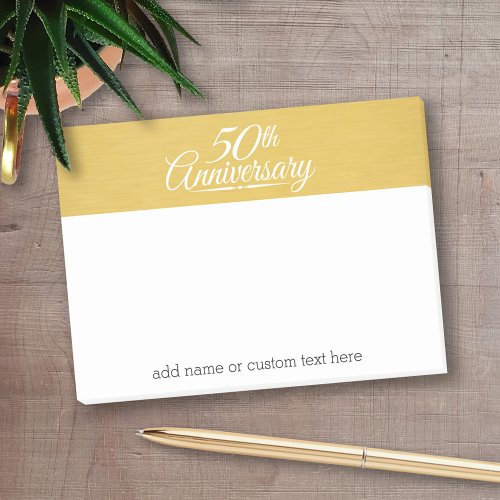 50th Wedding Anniversary Personalized Golden Post_it Notes
