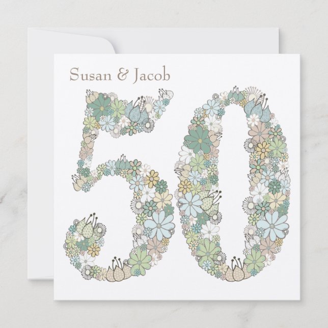 50th Wedding Anniversary Personalized Invitation (Front)