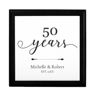 50th Wedding Anniversary Personalized Keepsake  Gift Box