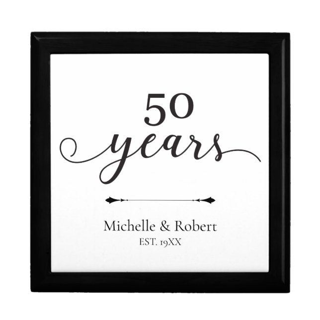 50th Wedding Anniversary Personalized Keepsake  Gift Box (Front)
