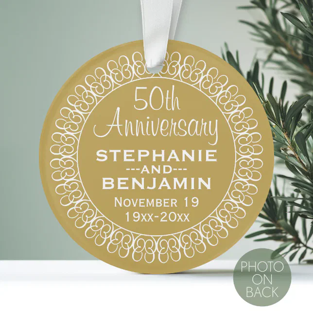 50th Wedding Anniversary Personalized Ornament Zazzle 0899