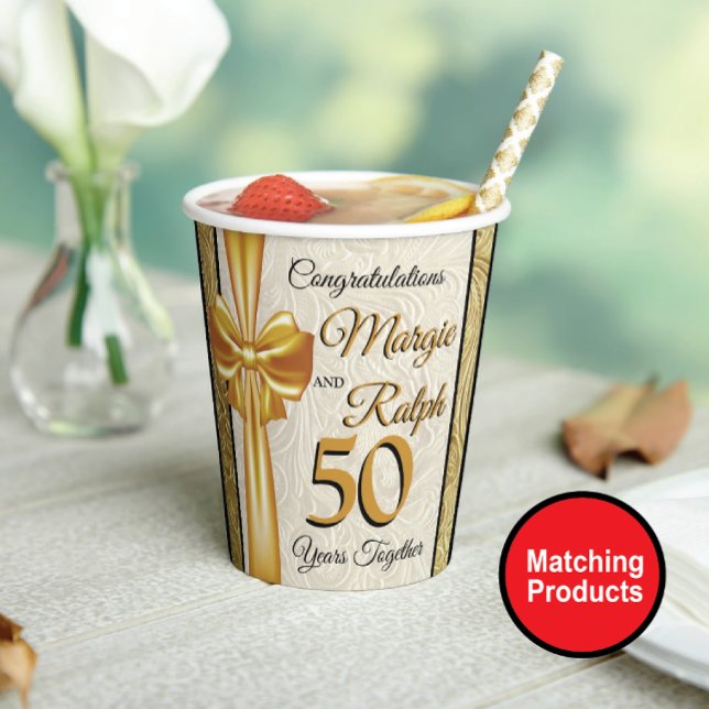 50th Wedding Anniversary Personalized Paper cup (Creator Uploaded)