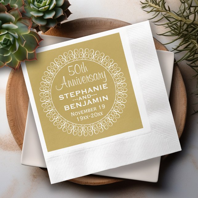 50th Wedding Anniversary Personalized Paper Napkins (50th Wedding Anniversary Napkins)