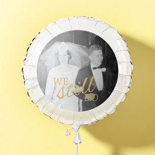 50th Wedding Anniversary Personalized Photo Golden Balloon
