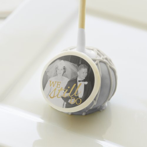 50th Wedding Anniversary Personalized Photo Golden Cake Pops
