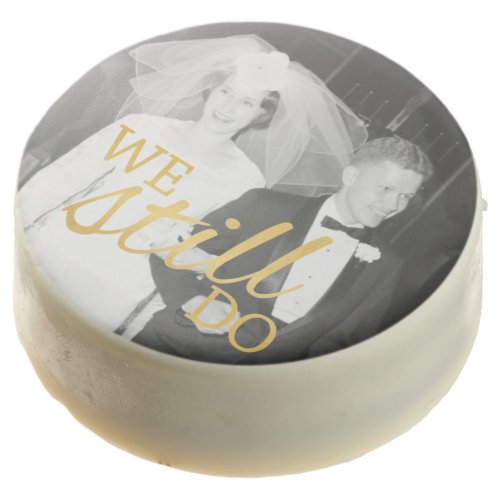 50th Wedding Anniversary Personalized Photo Golden Chocolate Covered Oreo