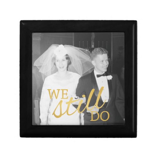 50th Wedding Anniversary Personalized Photo Golden Gift Box