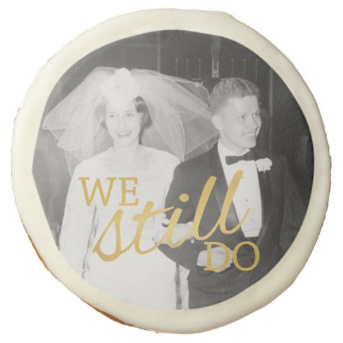 50th Wedding Anniversary Personalized Photo Golden Sugar Cookie