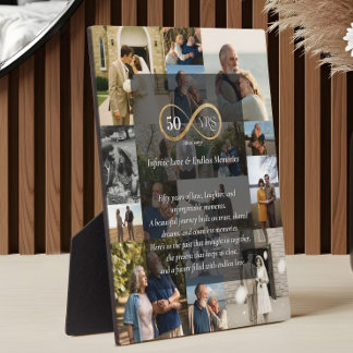 50th Wedding Anniversary Personalized Photos Gift Plaque