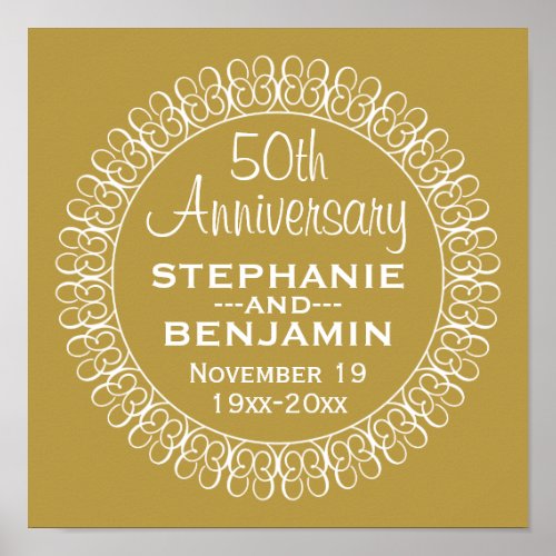 50th Wedding Anniversary Personalized Poster