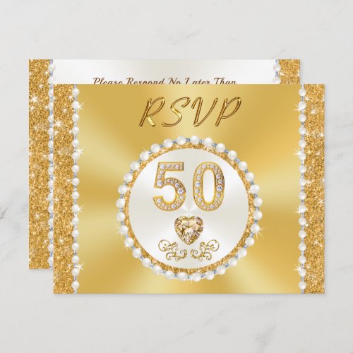 50th Wedding Anniversary Personalized RSVP Cards