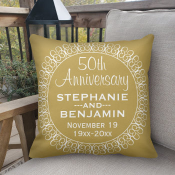 50th Wedding Anniversary Personalized Throw Pillow by JustWeddings at Zazzle