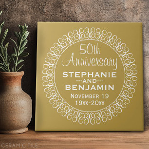 50th Wedding Anniversary Personalized Tile