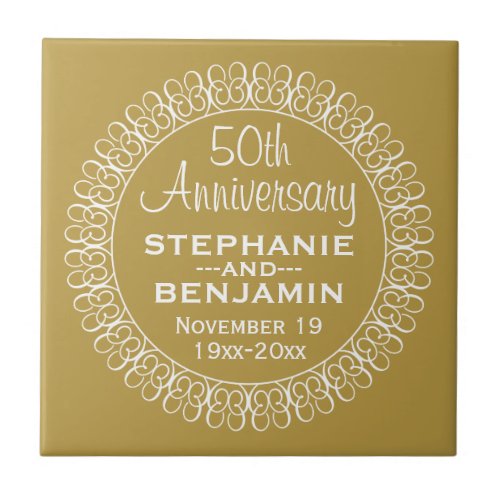 50th Wedding Anniversary Personalized Tile