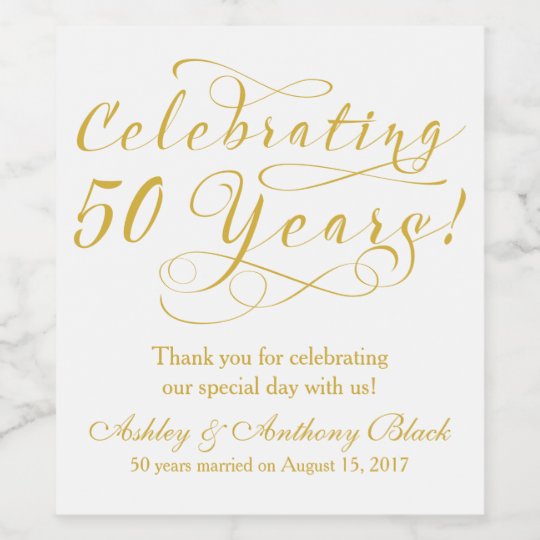 50th Wedding Anniversary Personalized Wine Label | Zazzle.com