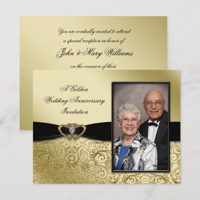 50th Wedding Anniversary Photo 4.25x5.5 Invitation (Front/Back)