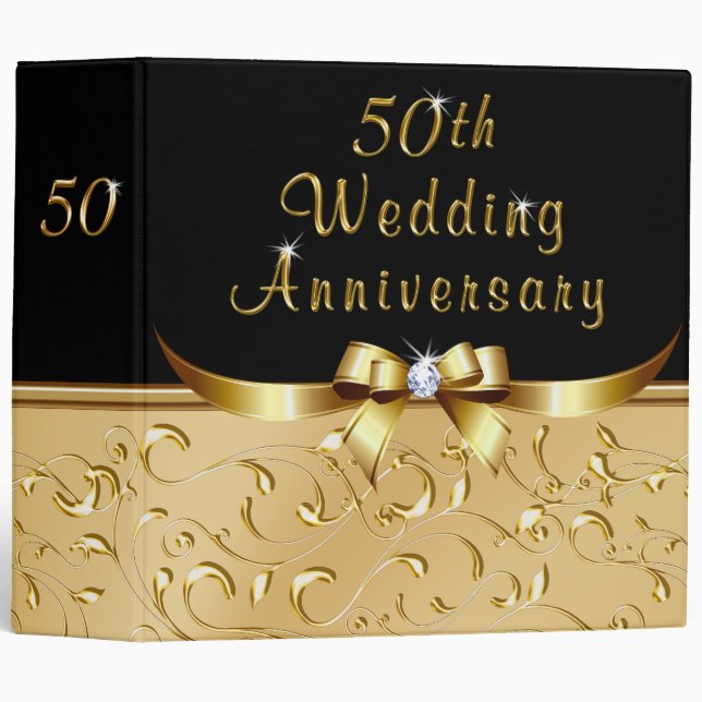 50th Wedding Anniversary Photo Album Binder (Front/Spine)
