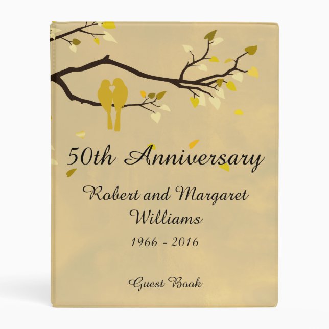 50th Wedding Anniversary Photo Album Mini Binder (Front)