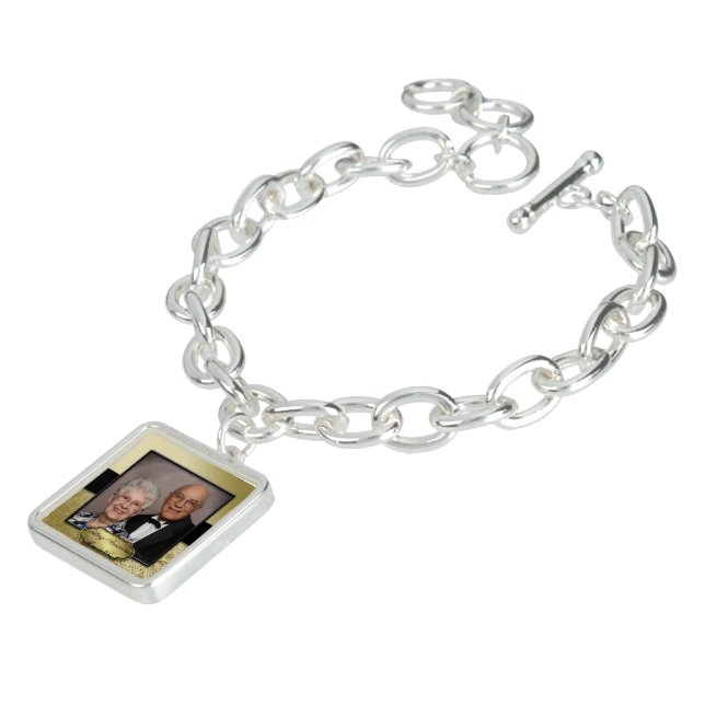 50th Wedding Anniversary Photo Button Bracelet (Side)