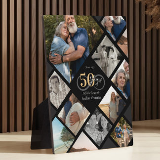 50th Wedding Anniversary Photo Collage Keepsake Plaque
