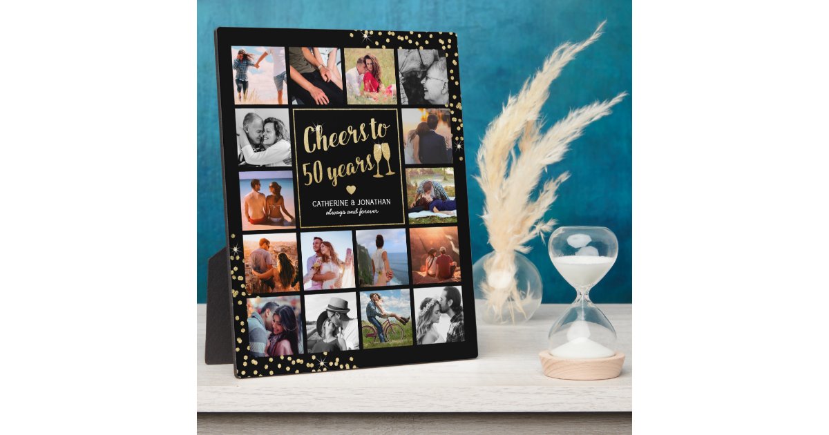 50th Wedding Anniversary Photo Collage Plaque | Zazzle.com