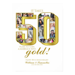 50th Wedding Anniversary Photo Collage Poster