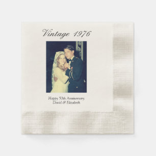 50th Wedding Anniversary Photo Elegant Retro Napkins